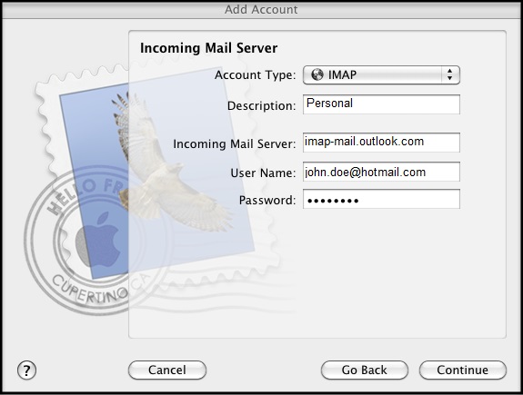 outlook com mail settings for mac