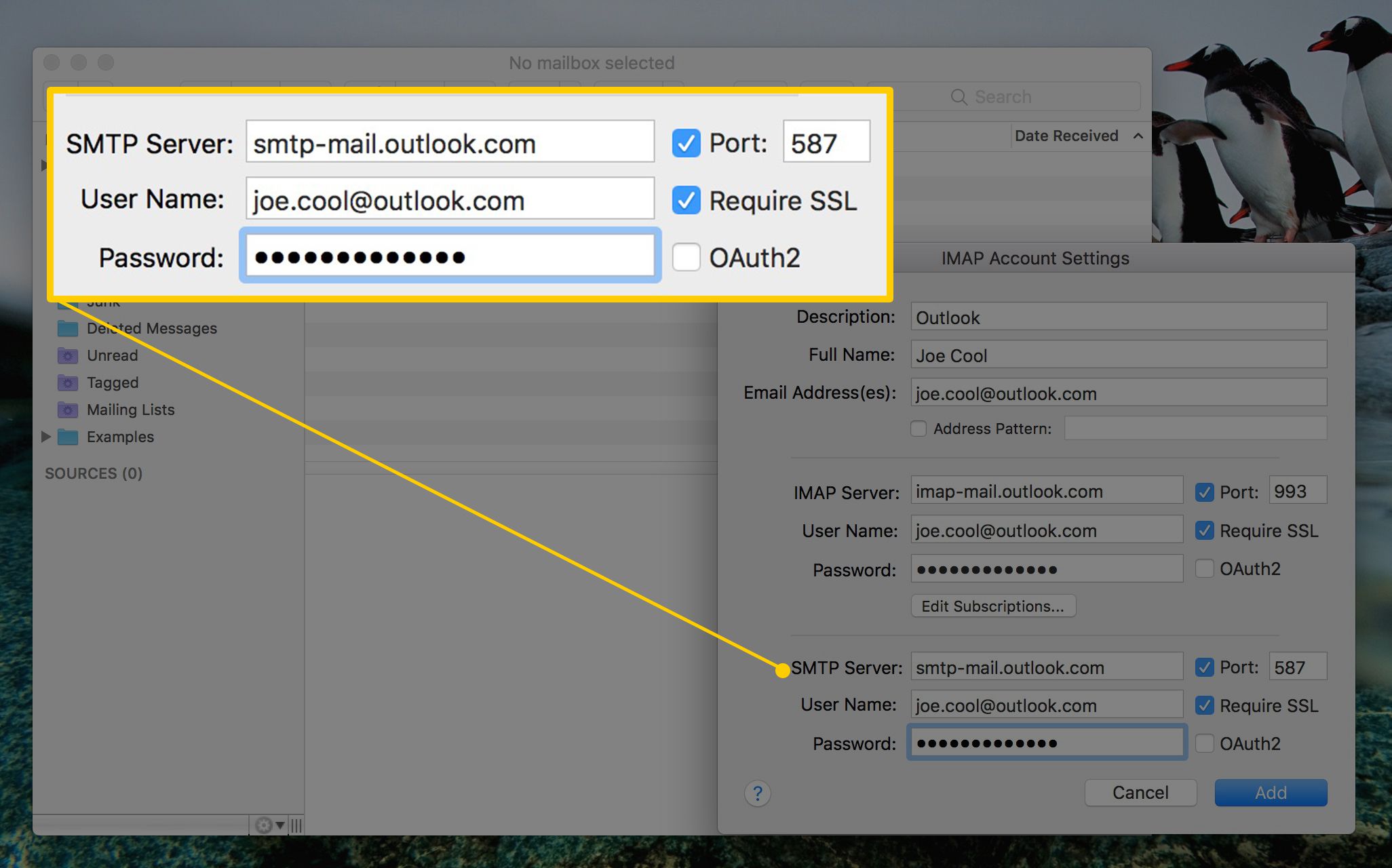 outlook com mail settings for mac
